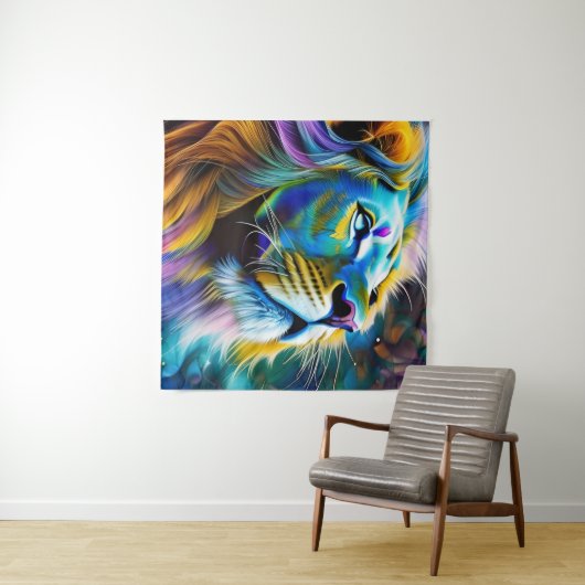 De leeuw, koning van alle katten wandkleed (In Situ (horizontaal))