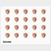 De leeuw met roze bril hart sticker (Vel)