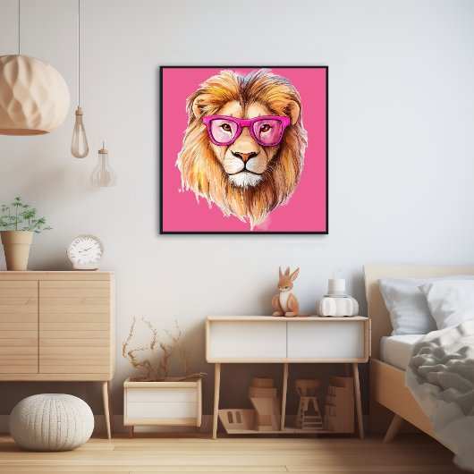 De leeuw met roze bril Poster
