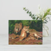 De Leeuw thuis (door Rosa Bonheur) Kaart (Staand voorkant)