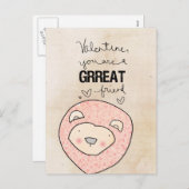 De leeuw Valentijn | u is een Vriend Grrreat Feestdagenkaart (Voorkant / Achterkant)