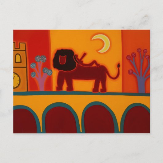 De leeuw van de Fulham Broadway 2008 Briefkaart (Voorkant)