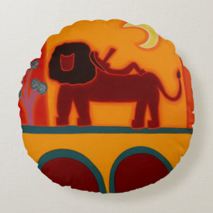 De leeuw van de Fulham Broadway 2008 Rond Kussen