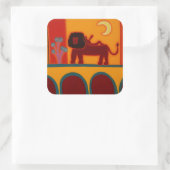 De leeuw van de Fulham Broadway 2008 Vierkante Sticker (Tas)