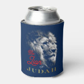 De leeuw van de Judah Navy Blue Red Gold Christeli Blikjeskoeler (Blikje Voorkant)