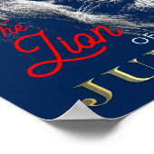 De leeuw van de Judah Navy Blue Red Gold Christeli Poster (Hoek)