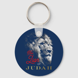 De leeuw van de Judah Navy Blue Red Gold Christeli Sleutelhanger