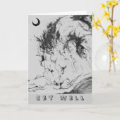 De Leeuw van de slaap - word goed Kaart (Gele Bloem)