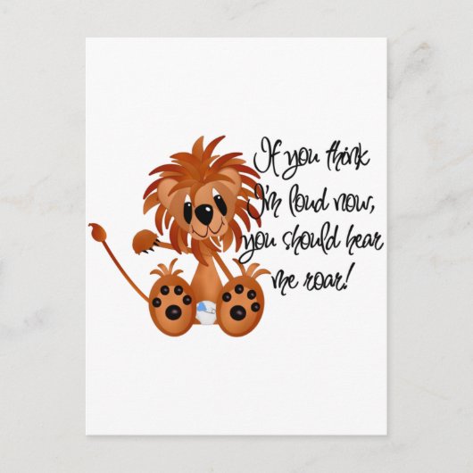 De Leeuw van het baby hoort me de T-shirts en de Briefkaart (Voorkant)