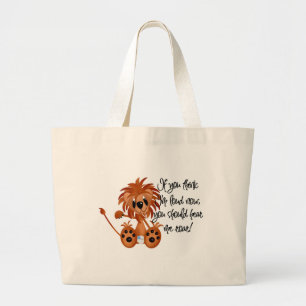 De Leeuw van het baby hoort me de T-shirts en de g Grote Tote Bag
