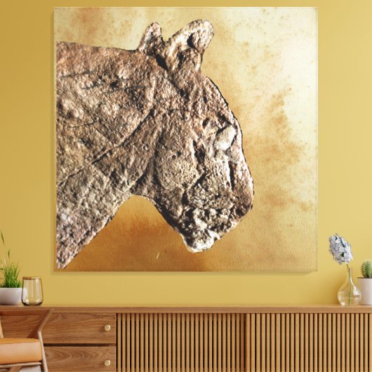 De leeuw van het Combarelles Canvas van Les (Insitu (Woonkamer))