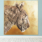 De leeuw van het Combarelles Canvas van Les (Insitu (Houten vloer))