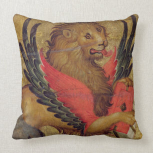 De leeuw van het St. Mark (olie op het paneel) Kussen