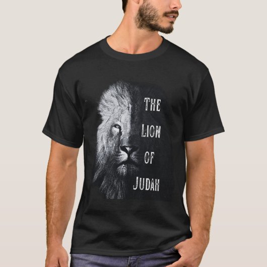 De Leeuw van Juda Jezus Christus Grunge Zwart T-shirt (Voorkant)