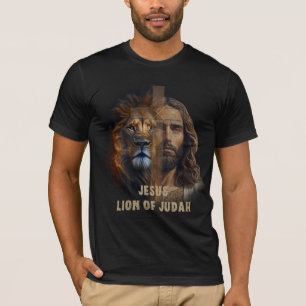 De Leeuw van Juda & Kruis van Jezus Zwart T-shirt