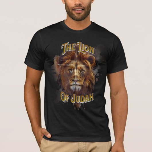 De Leeuw van Juda & Kruis van Jezus Zwart T-shirt (Voorkant)