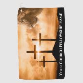 De Leeuw van Juda kruist drie kerkelijke voorgange Golfhanddoek (Voorkant)