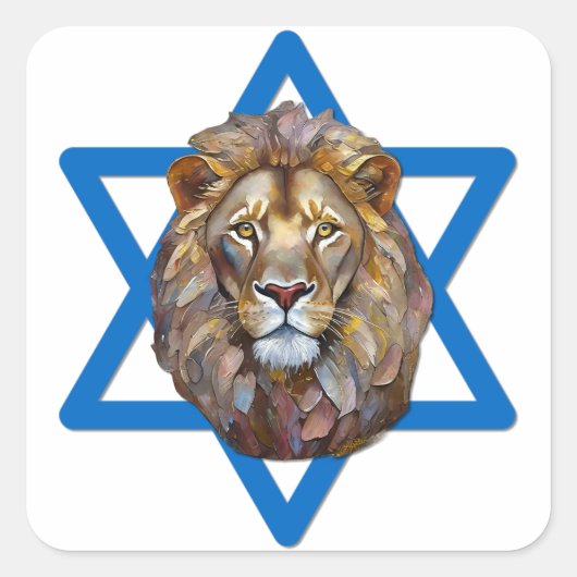 De Leeuw Van Juda Vierkante Sticker (Voorkant)