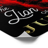 De leeuw van Judah Black Red Gold Christelijk Poster (Hoek)