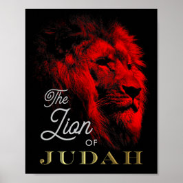 De leeuw van Judah Black Red Gold Christelijk Poster