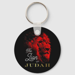 De leeuw van Judah Black Red Gold Christelijk Sleutelhanger