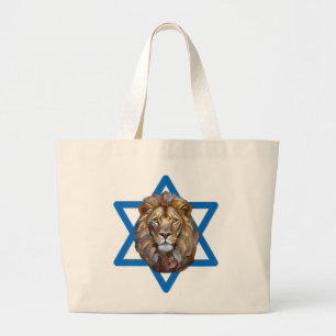 De leeuw van Judah Grote Tote Bag