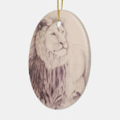 De leeuw van Judah Merry-kerstversiering Keramisch Ornament (Links)