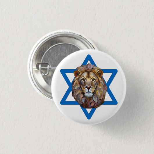 De leeuw van Judah Ronde Button 3,2 Cm (Voorkant /achterkant)