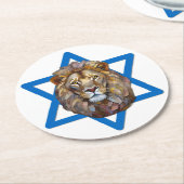 De leeuw van Judah Ronde Kartonnen Onderzetter (Gebogen)