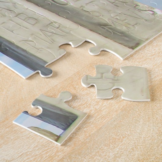 De leeuw van Larnaca wingde leeuwenstandbeeld. Legpuzzel (Zijkant)