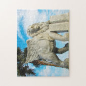 De leeuw van Larnaca wingde leeuwenstandbeeld. Legpuzzel (Verticaal)