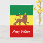 De Leeuw van Reggae van Rasta van Judah Kaart (Gele Bloem)