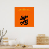 De leeuw Voetbal van Nederland Poster (Keuken)