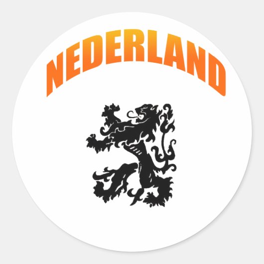 De leeuw Voetbal van Nederland Ronde Sticker (Voorkant)