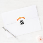 De leeuw Voetbal van Nederland Ronde Sticker (Envelop)