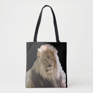De leeuw zwart tote bag