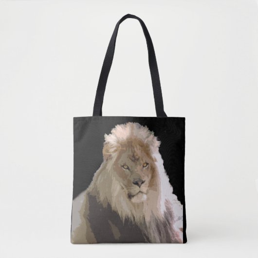 De leeuw zwart tote bag (Voorkant)