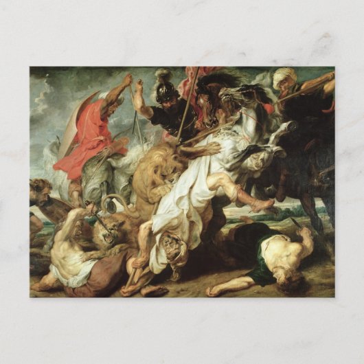 De Leeuwenjacht, 1621 Briefkaart (Voorkant)