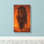 De Leeuwenkoning Canvas Afdruk (Insitu (Houten vloer))