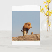 De Leeuwenkoning (volwassen leeuw en welp) Kaart (Gele Bloem)