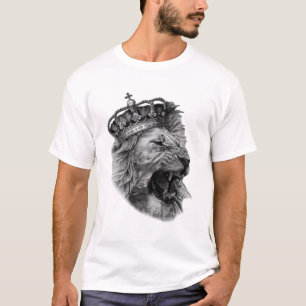 de leeuwenkop met zijn majestueuze kroon t-shirt