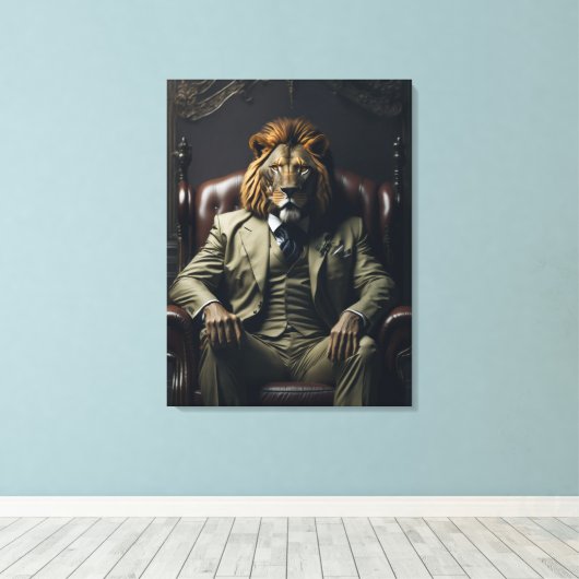De Leeuwenvader Canvas Afdruk (Insitu (Houten vloer))