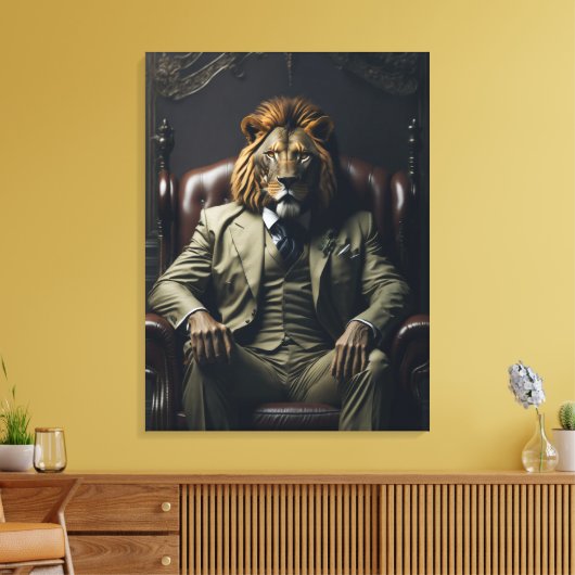 De Leeuwenvader Canvas Afdruk (Insitu (Woonkamer))