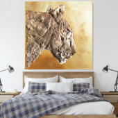 De Leeuwin van Les Combarelles Canvasprint Canvas Afdruk (Insitu (Slaapkamer))