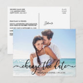 De legant Calligrafie Nieuwe Datum verandert de Da Briefkaart (Voorkant / Achterkant)