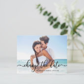 De legant Calligrafie Nieuwe Datum verandert de Da Briefkaart (Staand voorkant)