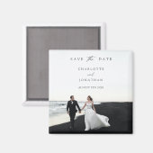 De legant Moderne Manuscript Foto Wedding sparen d Magneet (Voorkant / Achterkant)
