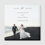 De legant Moderne Manuscript Foto Wedding sparen d Magneet<br><div class="desc">Elegant modern Script Photo Wedding Save the Date magnet</div>