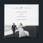 De legant Moderne Manuscript Foto Wedding sparen d Magneet<br><div class="desc">Elegant modern Script Photo Wedding Save the Date magnet</div>