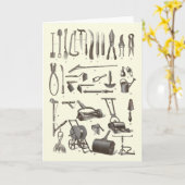 De legant tuinwerktuigen - Antiek tuinwerktuigen Kaart (Gele Bloem)